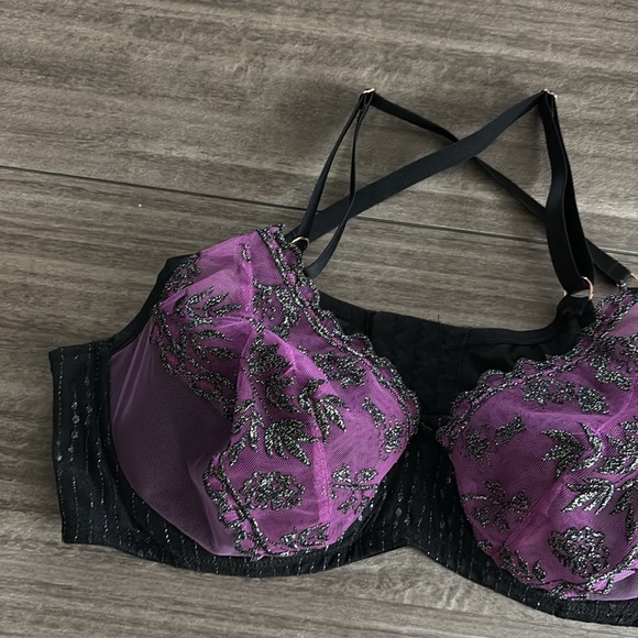 Savage x Fenty Balconette Bra Women's Gilded Chains Embroidered Mesh - Picture 4 of 9